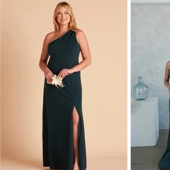 Emerald Bridesmaid Dress Crepe Size 1X | Birdy Grey Kira